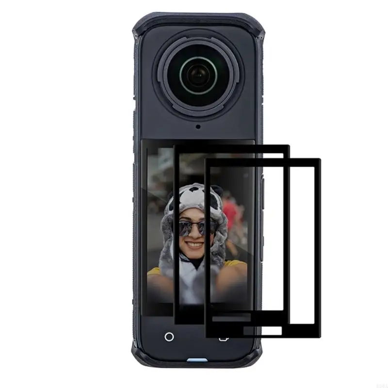 1 pellicola protezione in vetro temperato set con wipe per applicazione a 360 con fotocamera sportiva resistente e