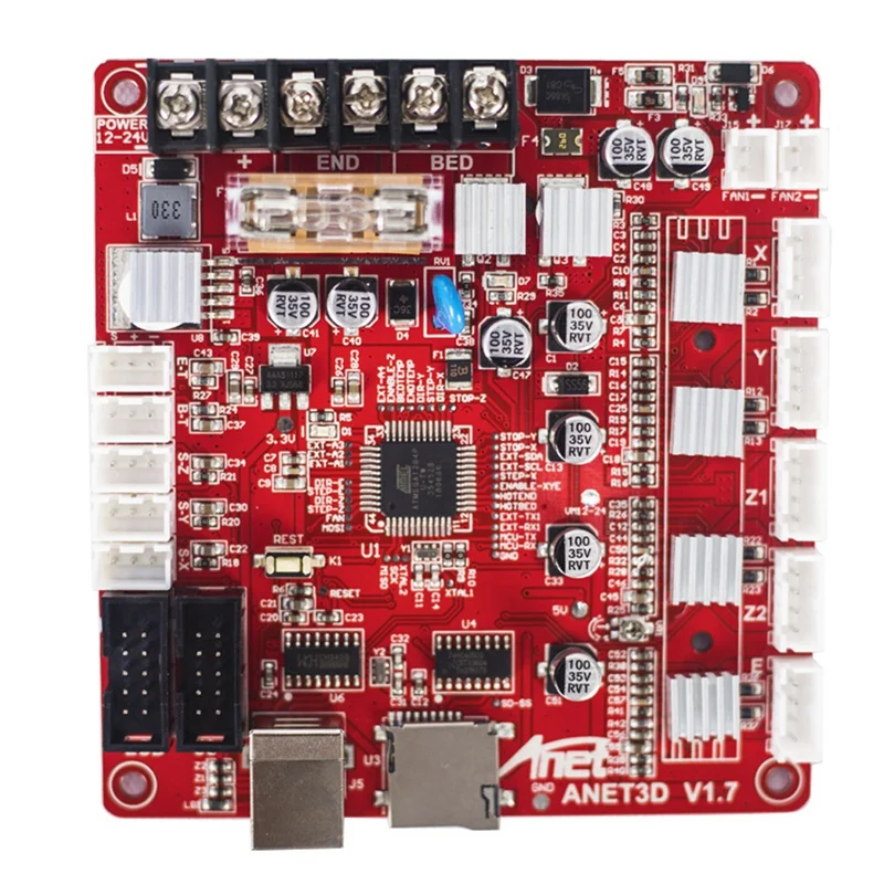 Imagem -03 - Anet E16 Placa-mãe para Impressora 3d Placa-mãe com Controle de Base Placa-mãe para Reprap Parte Acessórios A1284-base V1.7