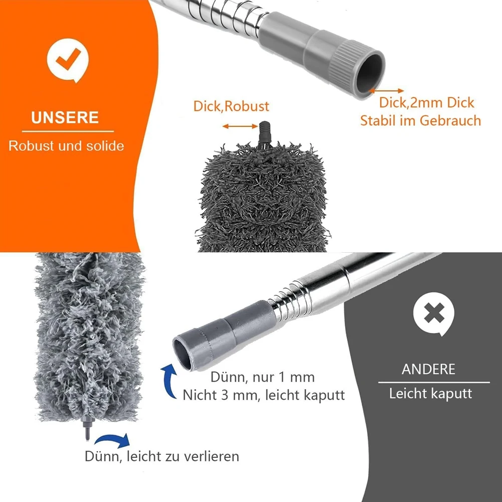 A45I Telescopic Washable Microfibre Duster,Long Extendable Up to 254 cm,Bendable Dust Catcher,for High Ceilings, Ceiling Fan