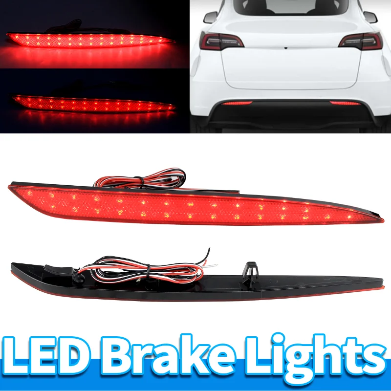 

2PCS LED Rear Bumper Light LED Brake Lamp FOR Tesla Model Y Sport Utility Vehicle 2020-2025 Model 3 Sedan 2016-2023 1495817-00-C