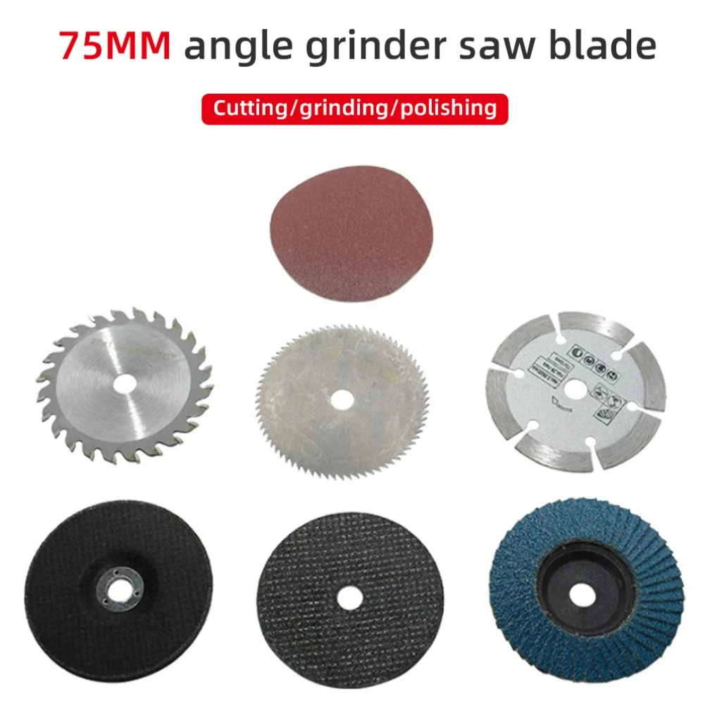 7pcs Cutting Disc Flap Discs Set Angle Grinder Wheels Blades Sanding Discs Wood Metal Diamond Cutting Blades 3 Inch 75mm