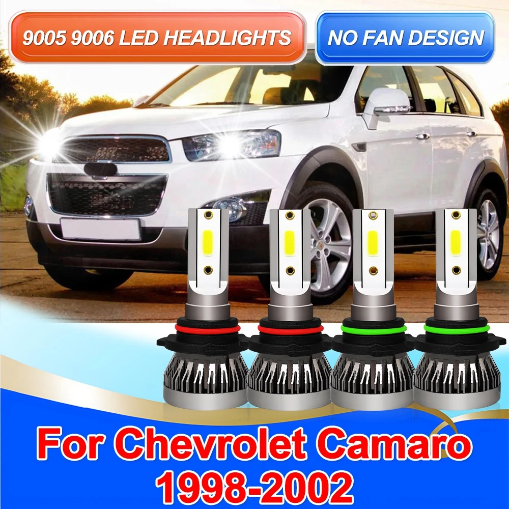

For Chevrolet Camaro 1998-2002 Combo LED Headlights Bulbs 9005 9006 High Low Beam Auto Light COB LED CHIPS