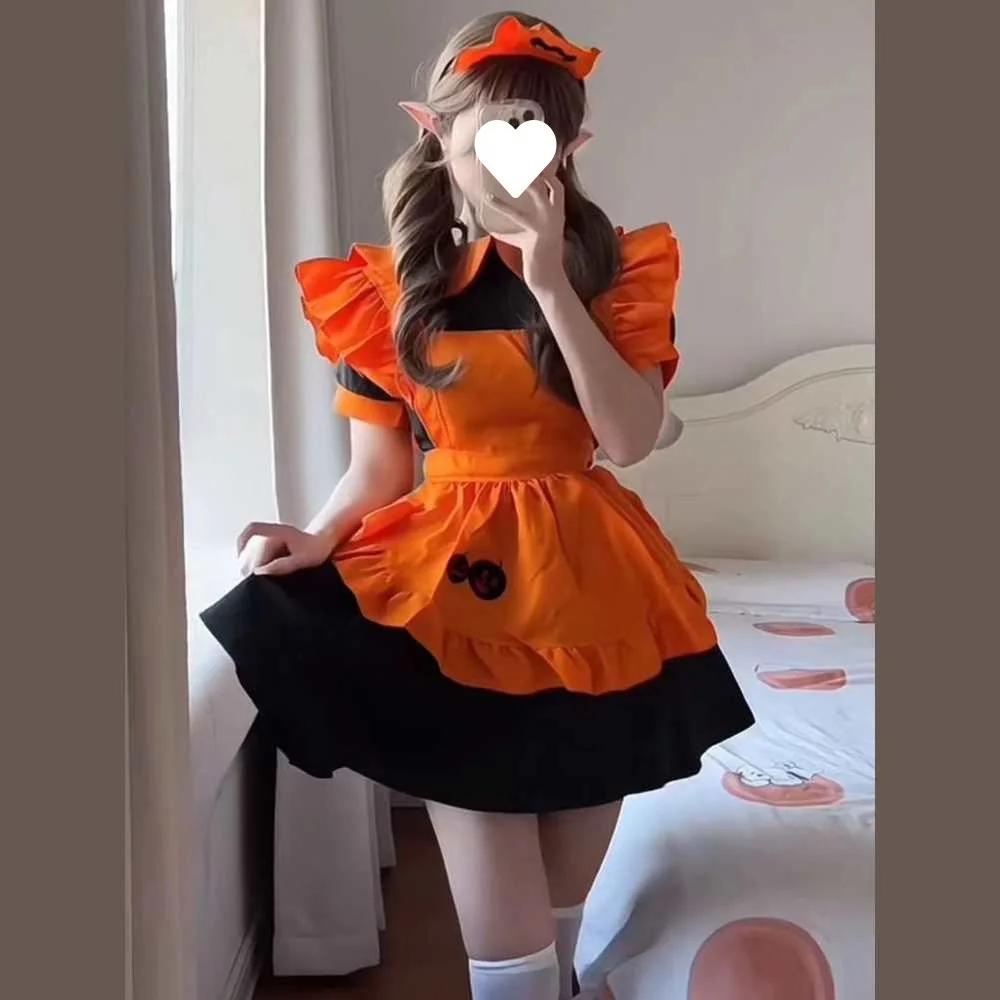 

Хэллоуин Костюм Тыквы Горничной Симпатичная Летучая Мышь Лолита Dr Magic Witch orm Fem Servant Outfit Китайское Производство