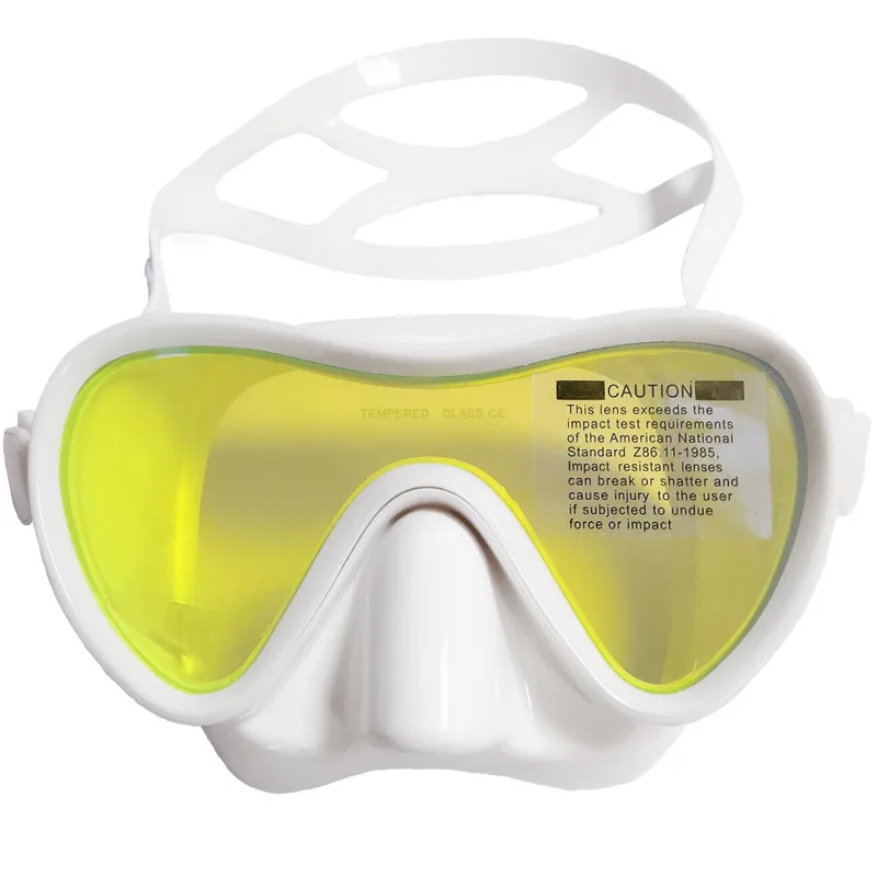 New snorkeling mask diving mirror full dry silicone diving mask men and women swimming glasses coated lens mirror