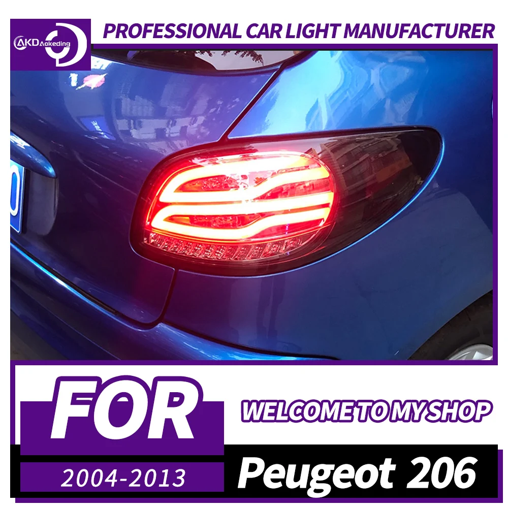 

AKD Tail Lamp for Peugeot 206 207 206C LED Tail Light 2004-2013 206 Rear Fog Brake Turn Signal Automotive Accessories