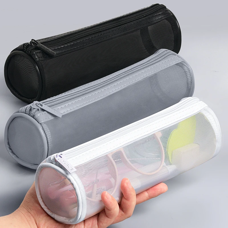 HUAJIE 透明円筒形ペンケース、大容量、試験対応、スタイリッシュ、男の子と女の子向け、小学生・中学生向け