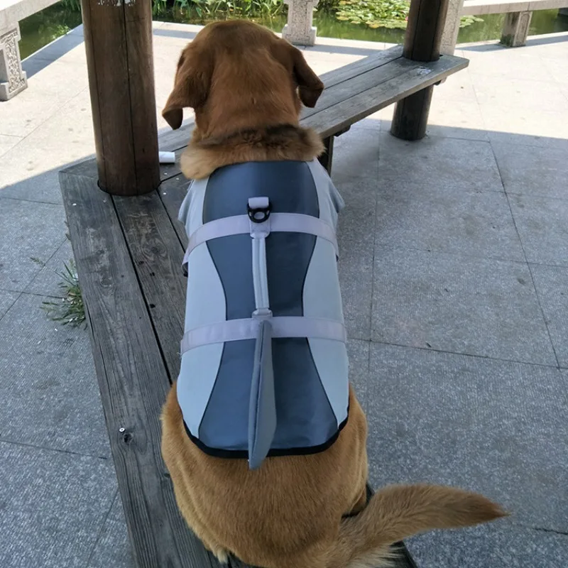 Adjustable Dog Life Jacket, Shark Safety Vest with High buoyancy and Rescue Handle for Small to Medium Sized Dogs