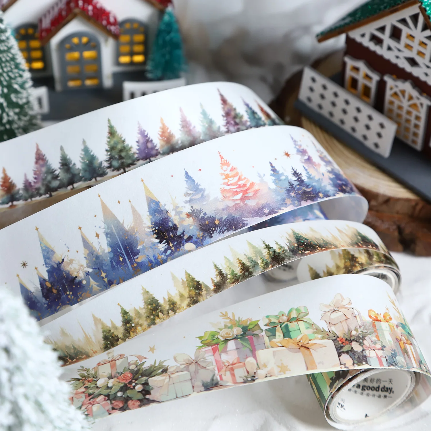 1Pc Starlight Christmas Series Masking Washi Tape Handbook Decorative Adhesive Sticker Diy Label Scrapbooking