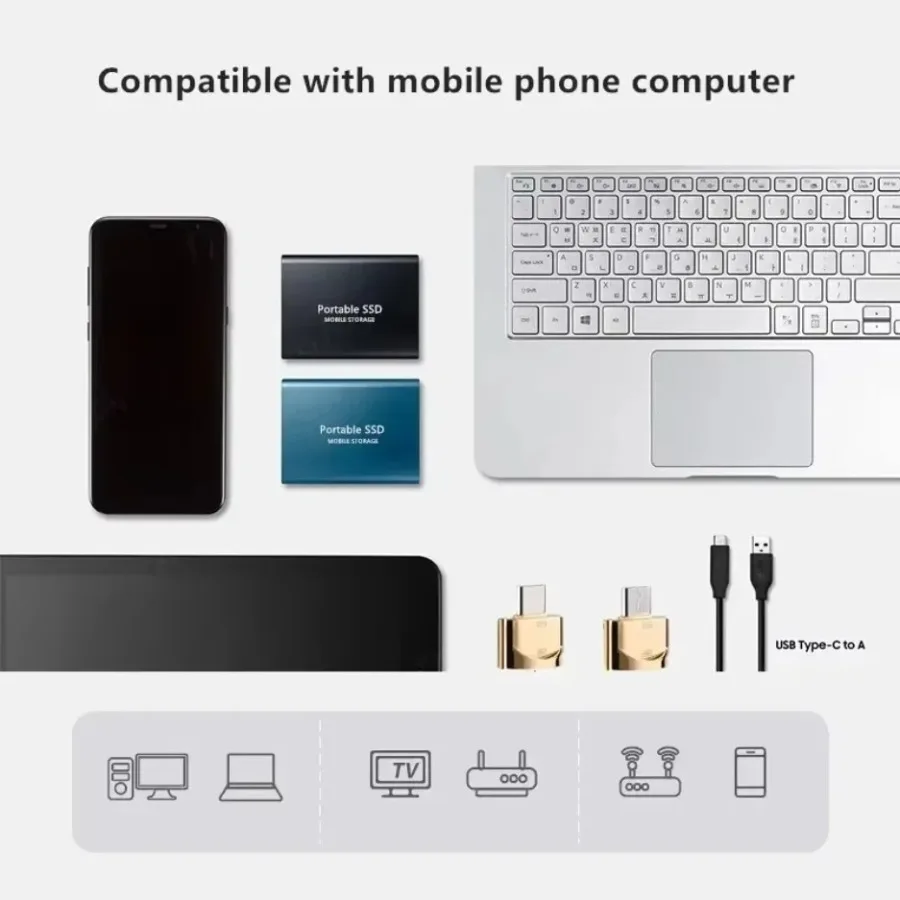 16TB USB 3.0 Type C External Solid State Drive Hard Disk High Speed Storage External Hard Drive Portable SSD For PC Phone 16 15