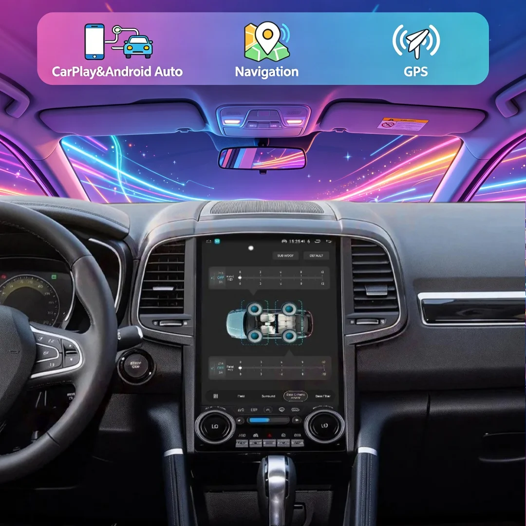 Radio con Pantalla Android 15 de 14.5 Pulgadas para Renault Koleos Megane 4 2016-2021, Reproductor Multimedia para Auto, Reproductor de Video, GPS, Unidad Principal