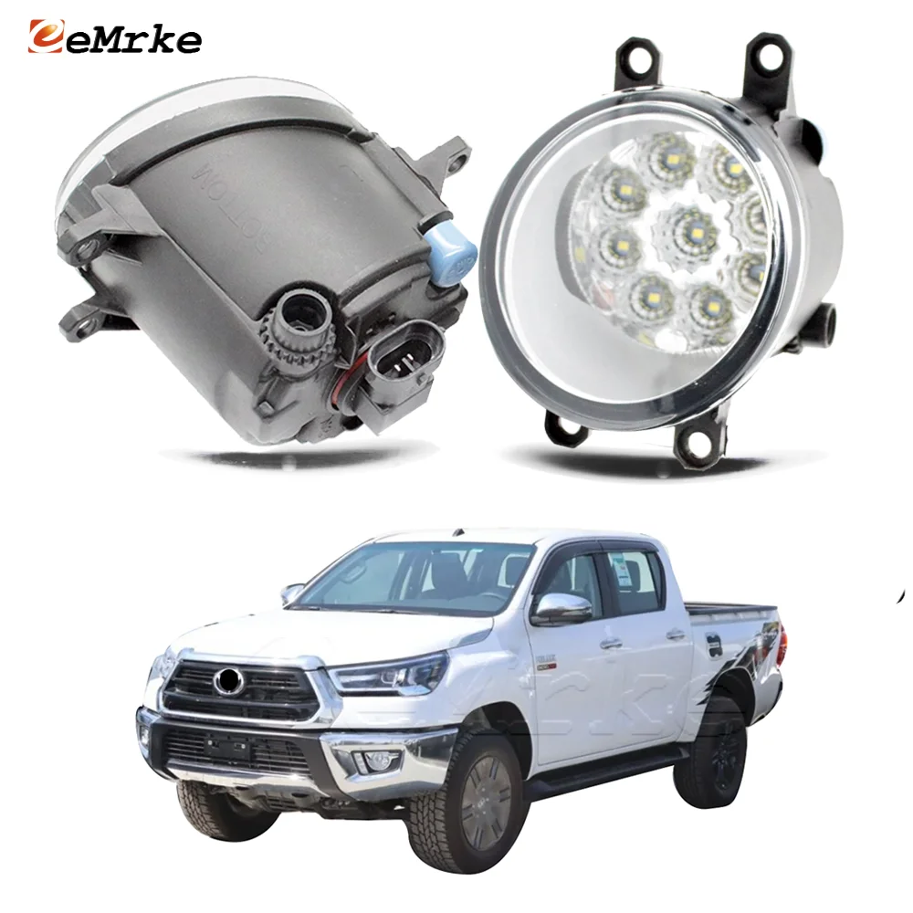 Upgrade Led Fog Lights Assembly DRL for TOYOTA HILUX REVO Middle East Version 2015 2016 2017 Car PTF Daytime Running Light