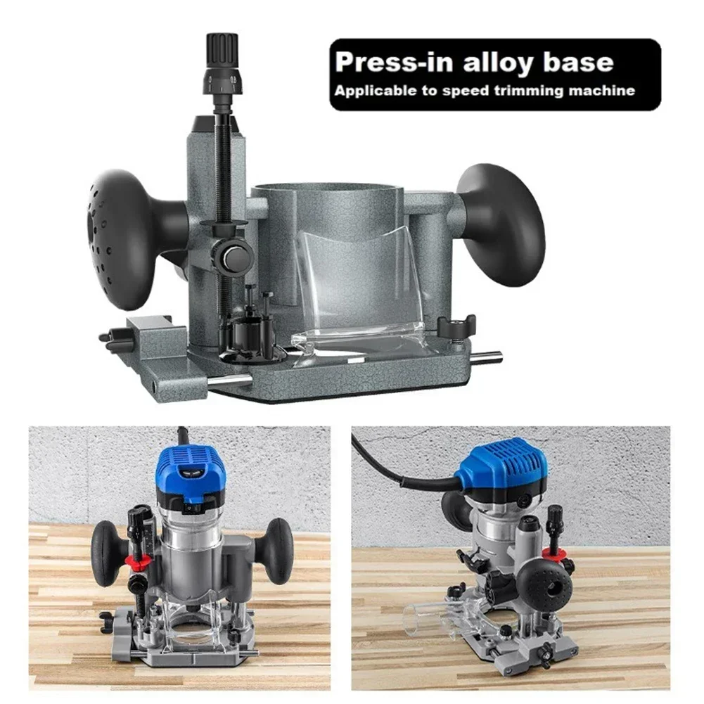 

65mm Trimming Machine Plunge Router Base Adjustable Milling Power Tool Press-fit Double Handle Trimmer Guard Heavy-duty