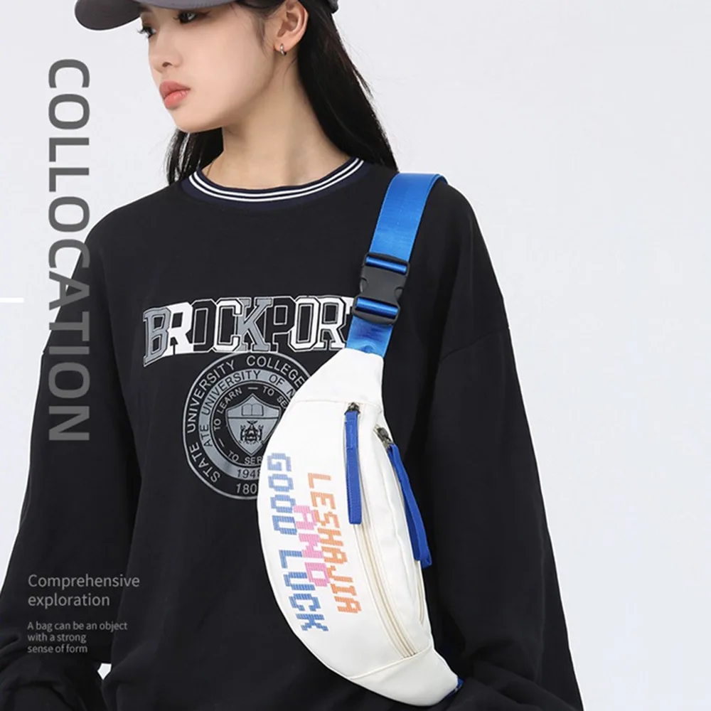 Casual Large Capacity Sports Chest Bag Nylon Color Contrast Man's Fanny Pack Phone Pouch Multifunctional Male Waist Bag Boys