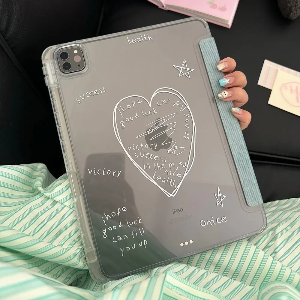 

Korea ins English Words Tablet Case For iPad Pro 11 13 M2 M4 M3 10.2 5/6th 7/8/9/10/11th Mini 6 7 Air 1 2 3 4 5 6 Stand Cover