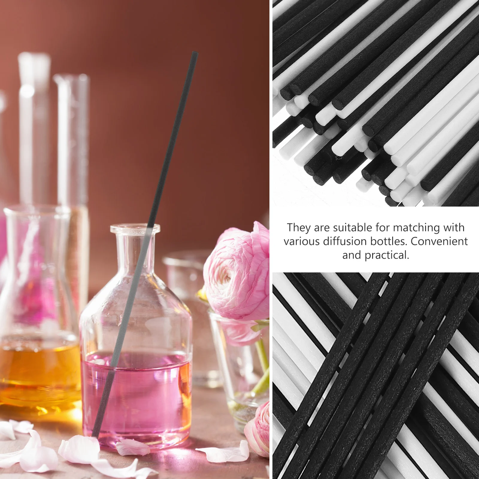 

100pcs Aroma Diffuser Sticks Natural Wood Replacement Refill For Essential Oil Diffusion Home Spa Decor Aromatherapy Room