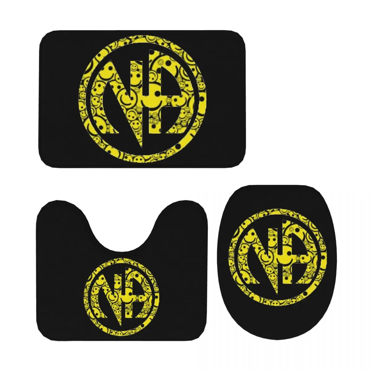 

NA - Narcotics Anonymous 3 Piece Bath Mat Bathroom Set Toilet Lid Cover Home Decor Non-Slip Carpet Floor Rug