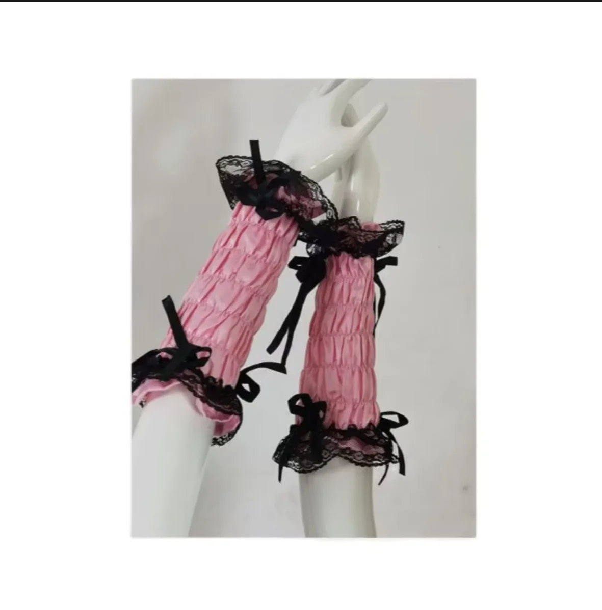 

Adult Women's Sexy Satin Lace Long Gloves Maid Sissy Matching Skirt Winter Elbow Long Gothic Gloves Custom