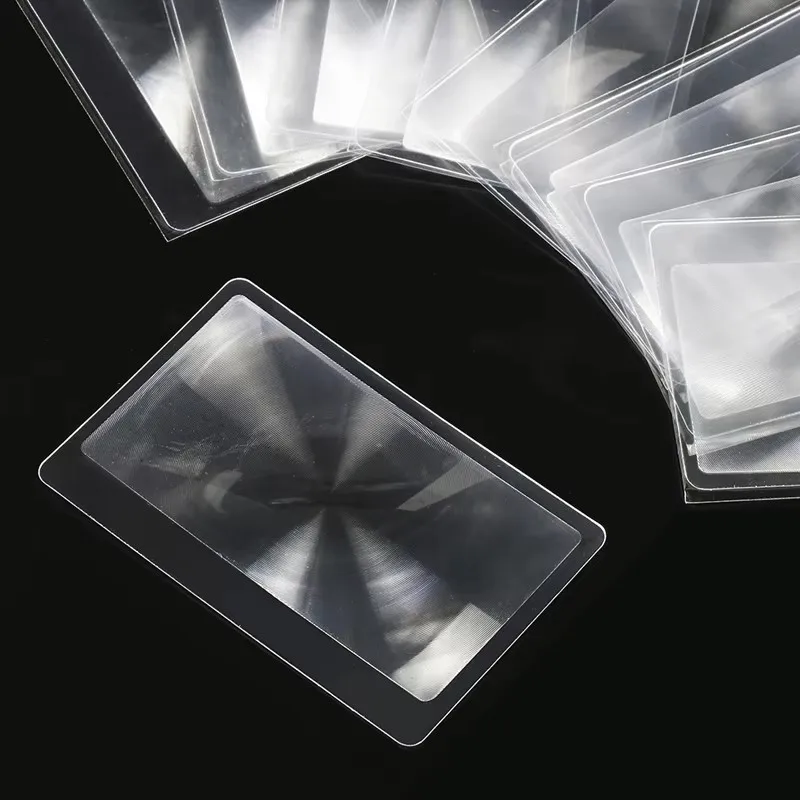 10PCS/Lot Magnifiers Card Shape 3X Transparent Magnification LENS Handheld Portable 85x55mm PVC