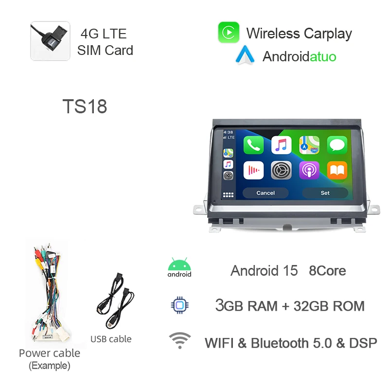Android 15 CarPlay Auto Multimedia Speler GPS Wifi 8 GB Navigatie Bluetooth Autoradio Voor Land Rover Discovery 3 LR3 2004-2009