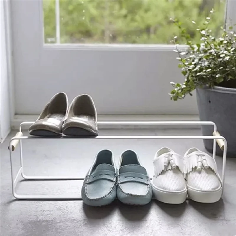

【Must-Haves】1 шт. Маленькая штабелируемая полка для обуви Деревянная полка для обуви для шкафов 20,8X5,5X6,4 дюйма Полка для обуви белая