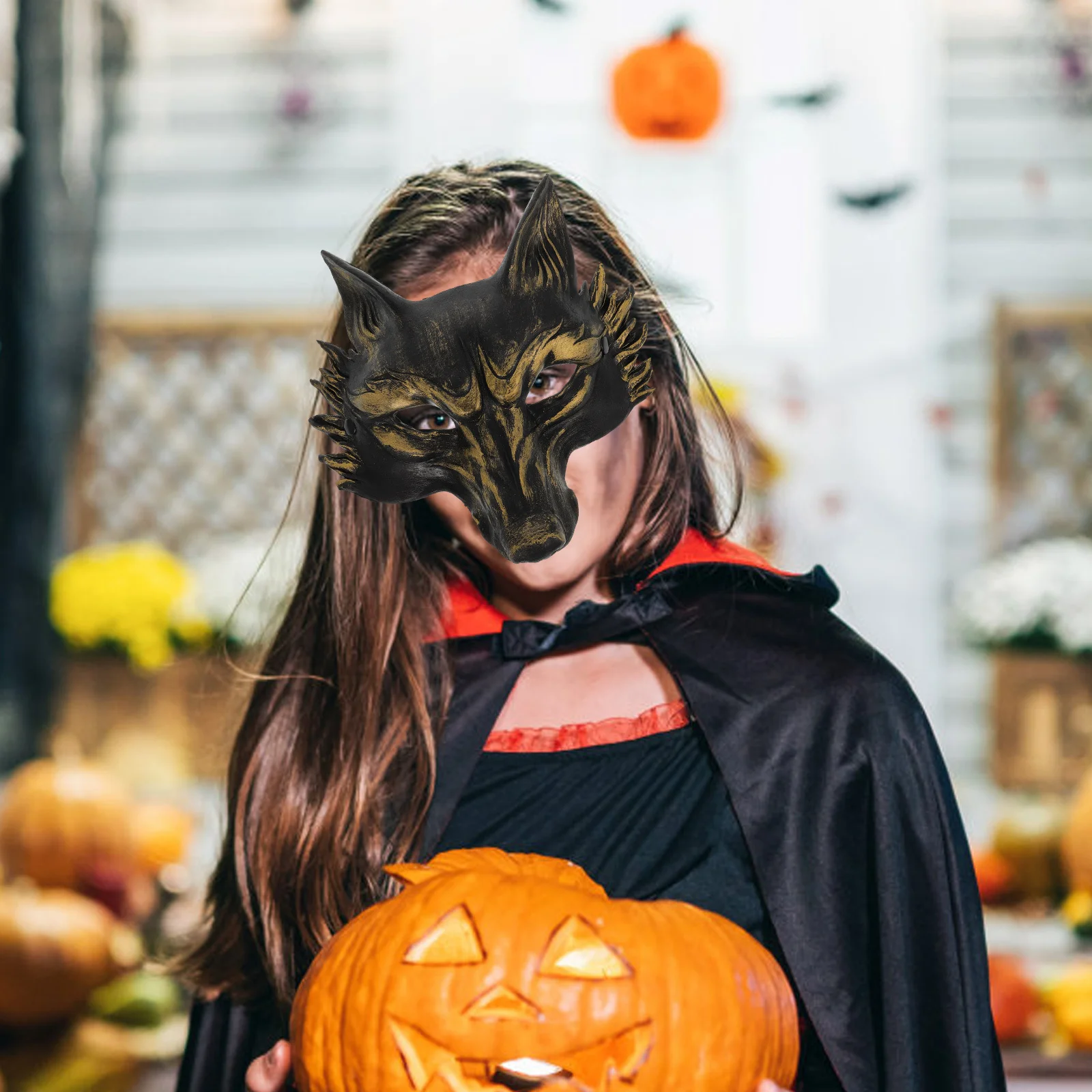 

Alasum Half Face Mask Realistic Animal Costume for Halloween Cosplay Party Performance PU Foam Dress Up