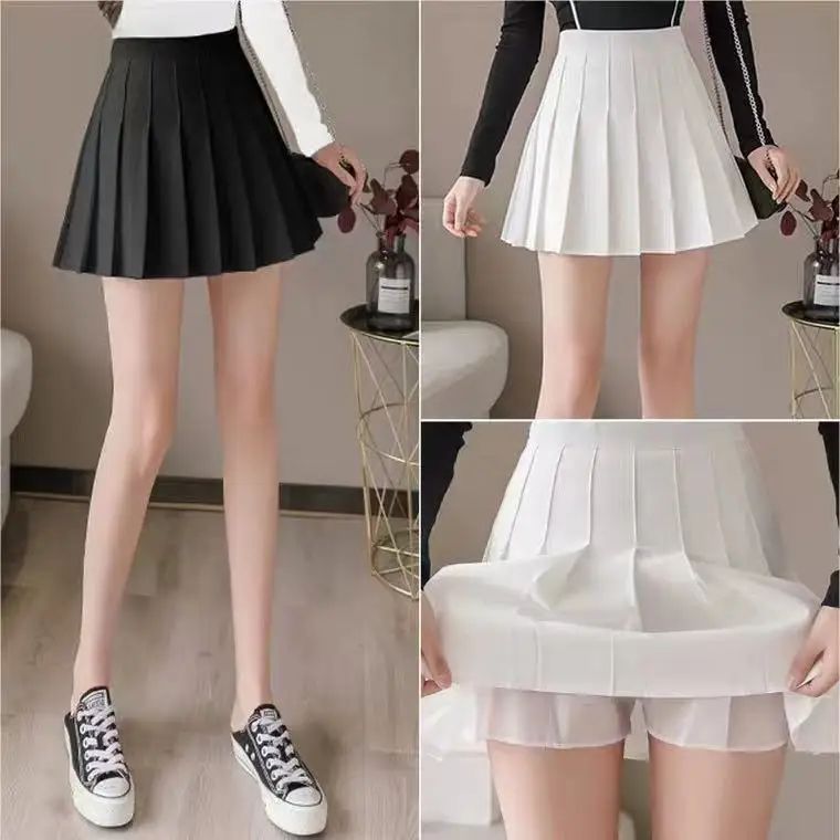

Skirts Womens Poplin Candy Color Block Pleated Picnic Outing Sweet Lolita Cute Student Spring Pastel Leisure Gathering Trend