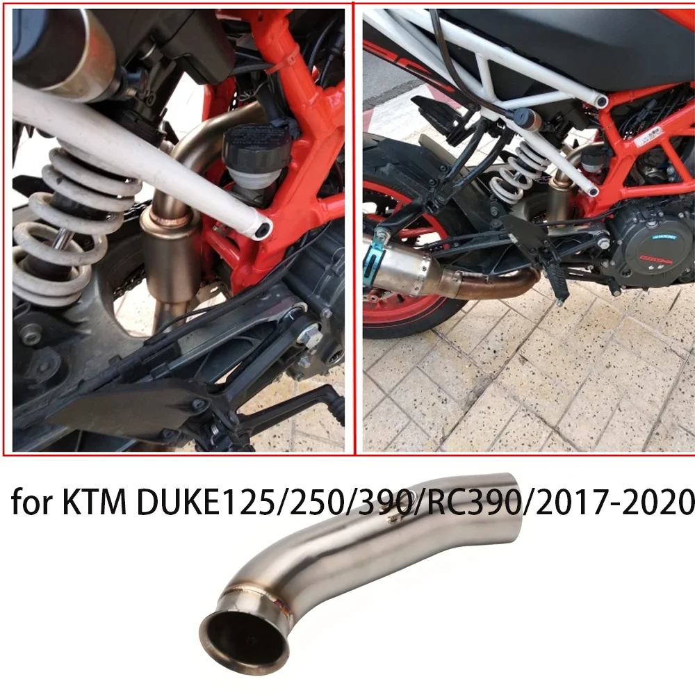 for KTM DUKE 125 250 390 RC390 2017-2020 motorcycle slip-on exhaust system, modified middle pipe 51MM interface