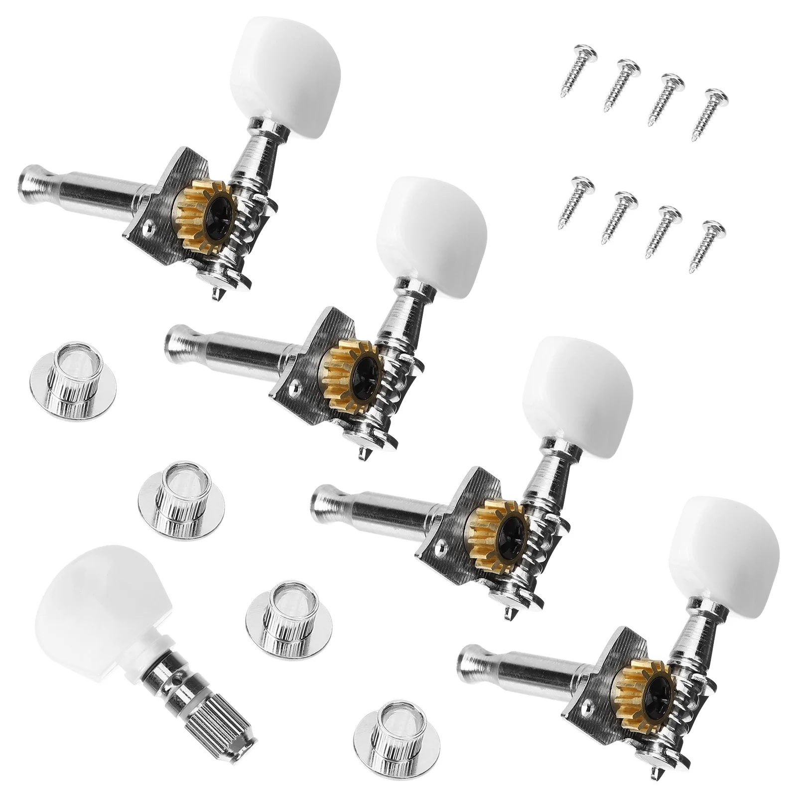 

1 Set Banjo Tuning Pegs Silver Zinc Alloy Durable Rust-Resistant Easy Install For Acoustic Guitar Banjo Machine Head Tuner Peg