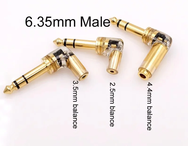 4.4 Female To 6.35mm 1/4‘’ Male Convertor Adapter 3.5MM 4.4MM 2.5MM Balanced 3.5 stereo TO 6.5 L Shape For Headphone Amplifier