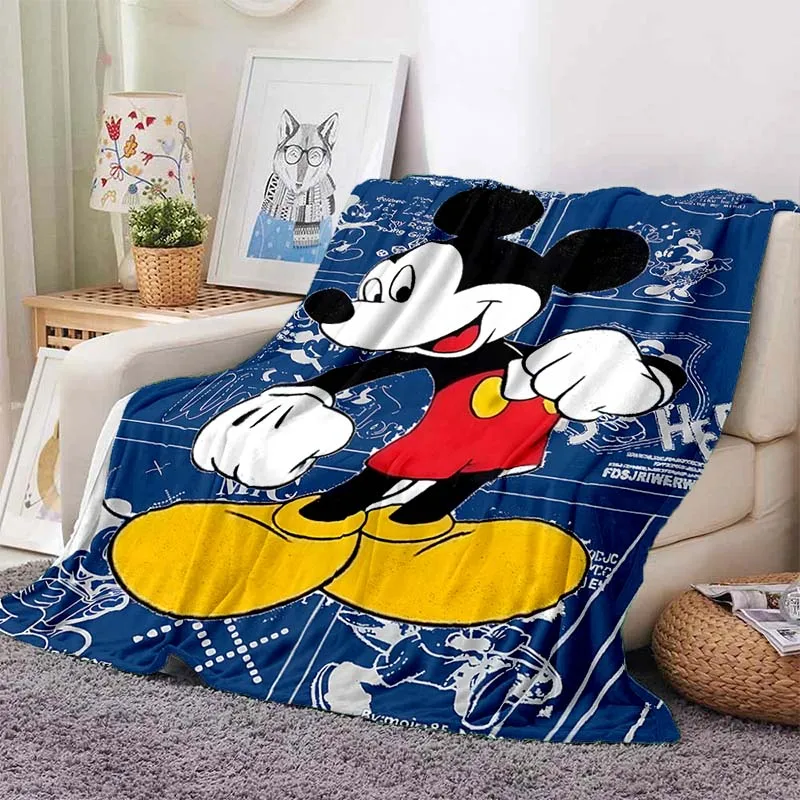 Koc Miłosny Mickey Minnie Mouse na sofę Miękki czarny flanelowy koc do łóżka Koc zimowy dla noworodków Prezent dla dziecka