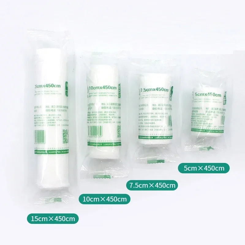 ผ้าพันแผลยืดหยุ่นแบบมีแกนใยฝ้าย 10 ชิ้น ผ้าพันแผล PBT อุปกรณ์เสริมแกนใยฝ้ายสำหรับปฐมพยาบาล แผ่นซับน้ำสำหรับปิดแผล