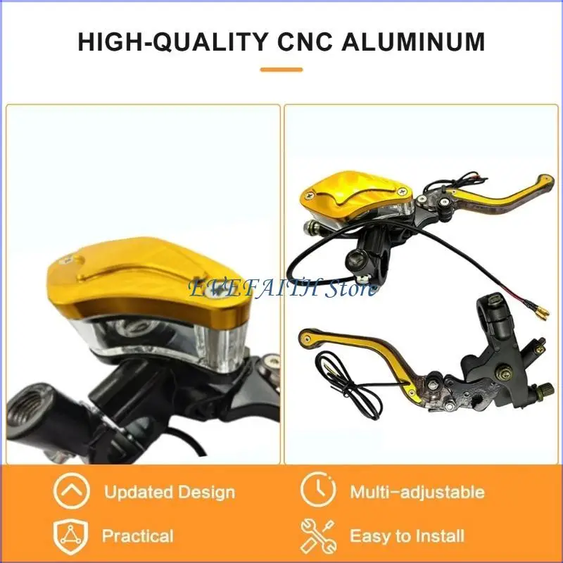 

124B Motorcycle Brake Clutch Lever Set with LED Light Hydraulic Main Cylinder High Performances Motorcycle Spare Part