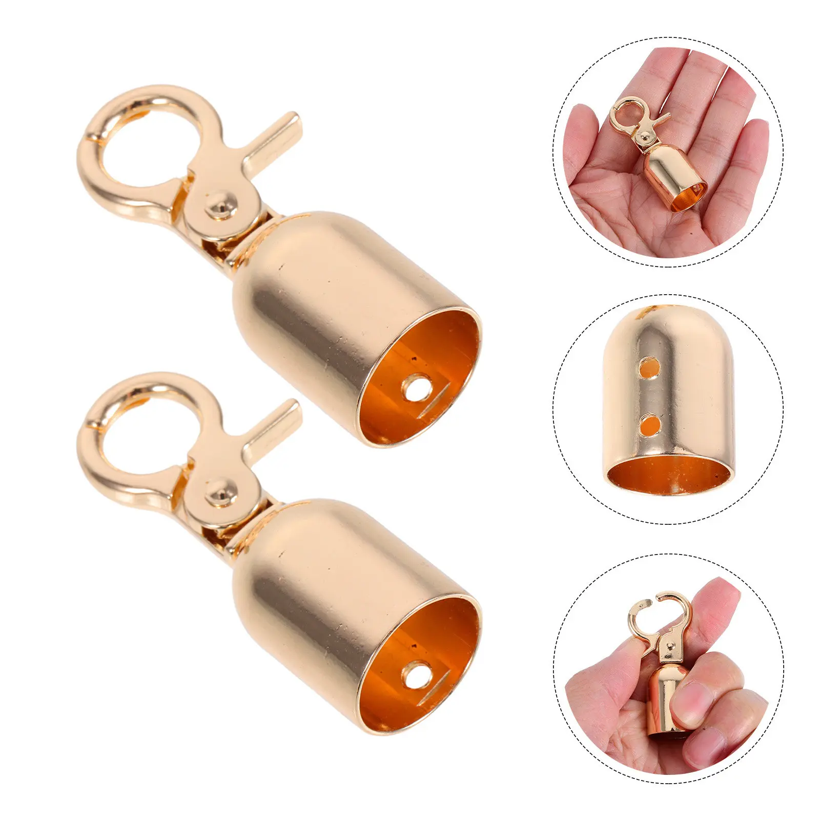 6Pcs Stanchion Rope End Caps Hooks Metal Zinc Alloy Barrier Ropes Secure Carabiner Clips Fencing Queue Divider Outdoor Use