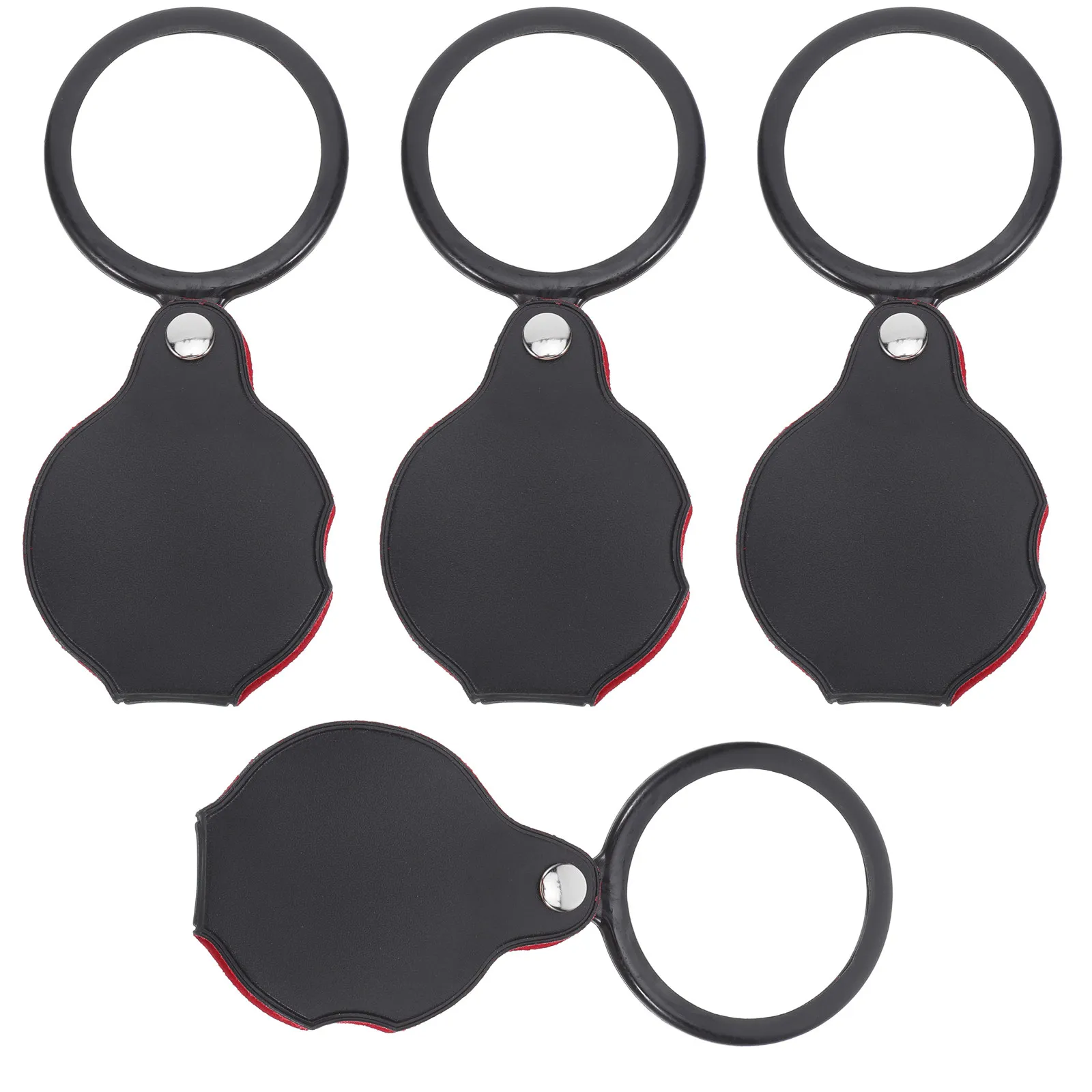 4Pcs Portable Foldable Pocket Magnifier 10X Mini Transparent Glass Handheld Magnifying Glass for Reading Science Class view 4