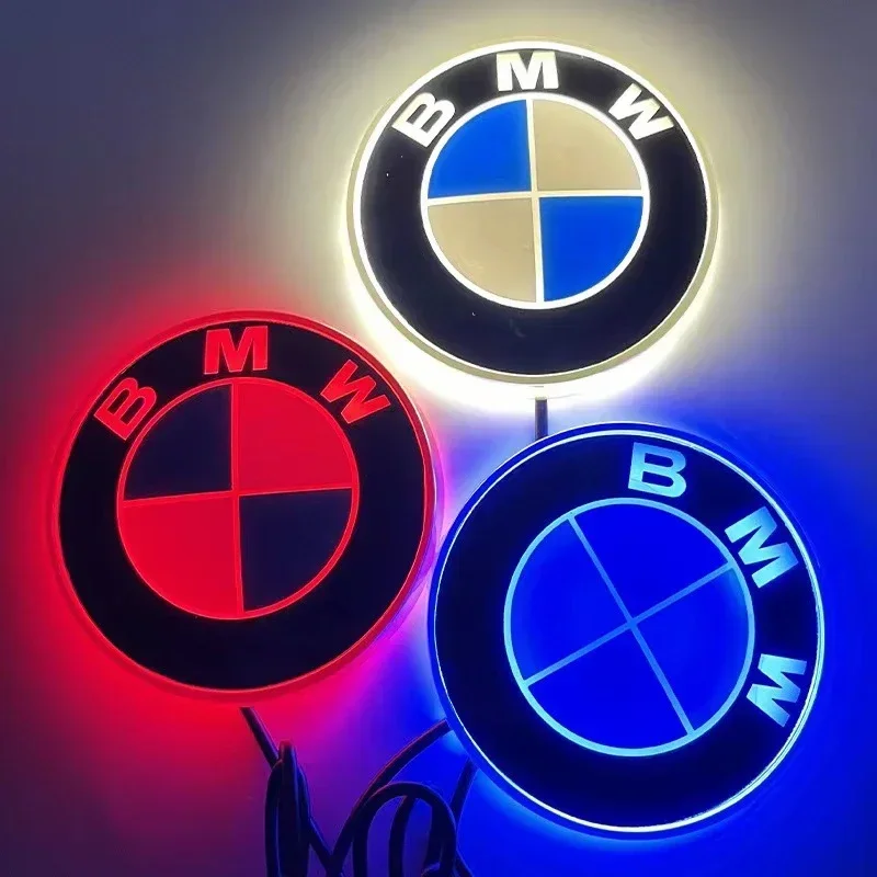 8.2CM 4D LED Emblem Logo Glowing Light Car Badge For BMW E46 E90 E60 F10 F11 F20 F30 F34 F01 G20 G21 G31 X1 X3 X5 X7 Accessories