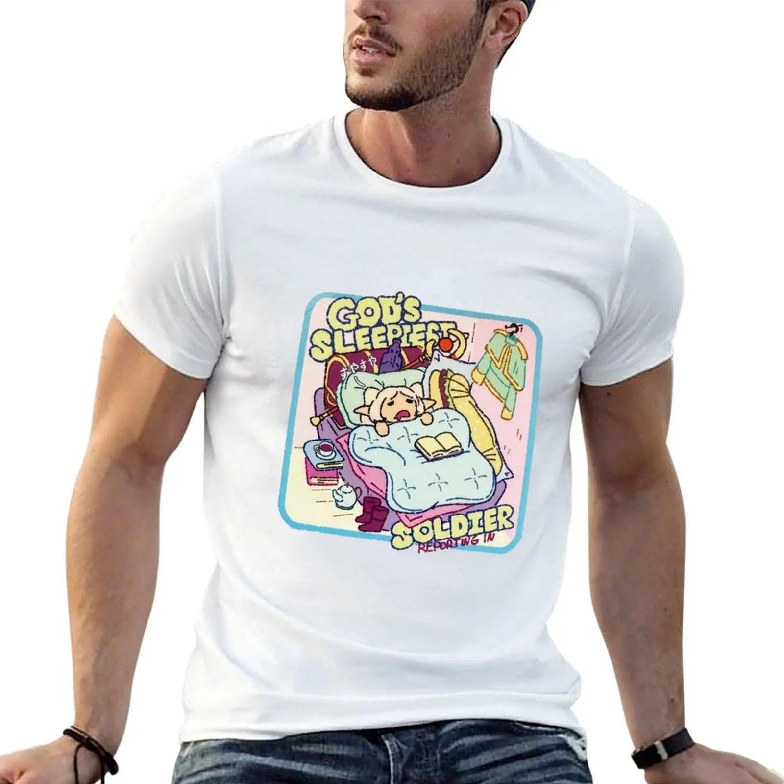 Frieren Beyond Journey's End - God's Sleepiest Soldier T-Shirt cute tops aesthetic clothes mens clothes