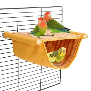 Hamaca colgante de mascotas Camera de nido cálido Casa de loros extraíbles Penca de jaula de pájaros lavables para hámster lovebird 12 Mejores nido de aves de ventas - №9