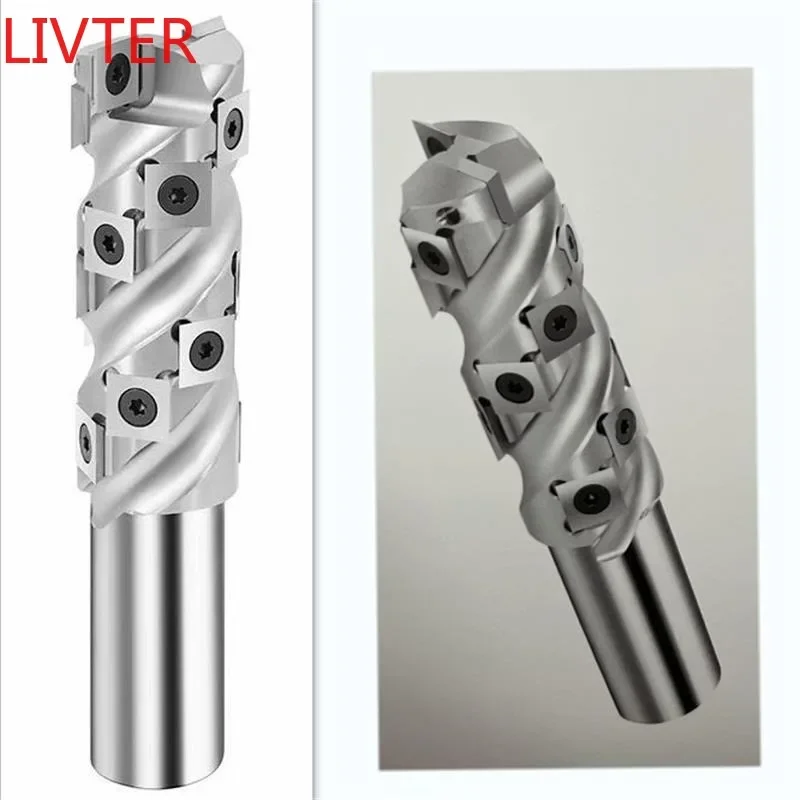 Livter Carbide Insert Flush Trim Router Bit 1/2 Inch Shank 32MM Cutting Diameter for Woodwork Trimming