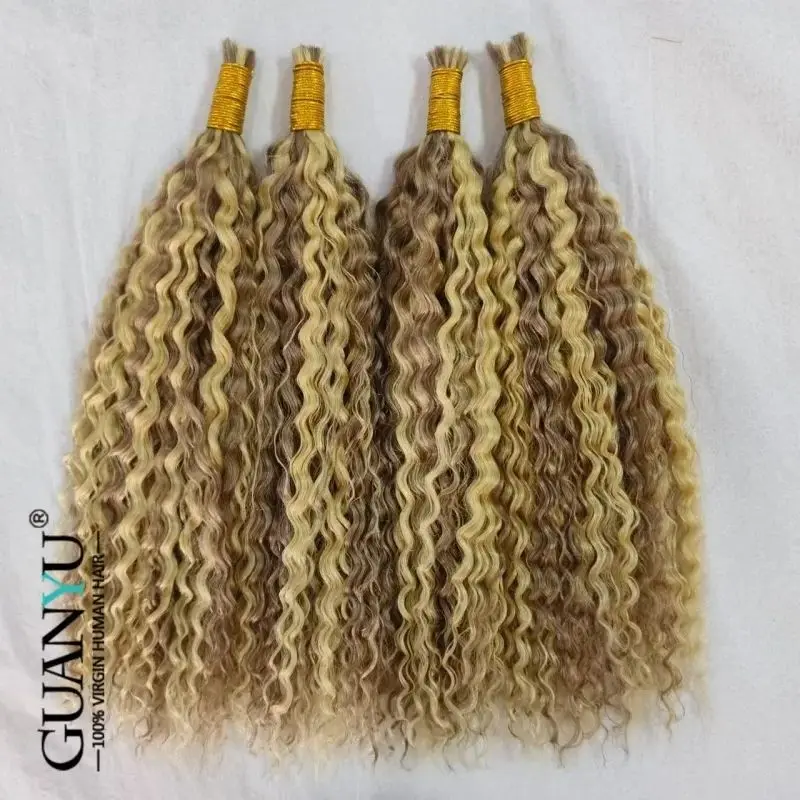 P P P P # Extensiones de cabello humano con ondas de agua 18/613, Micro cabello trenzado a granel, sin trama, extensiones de cabello humano con ondas de agua