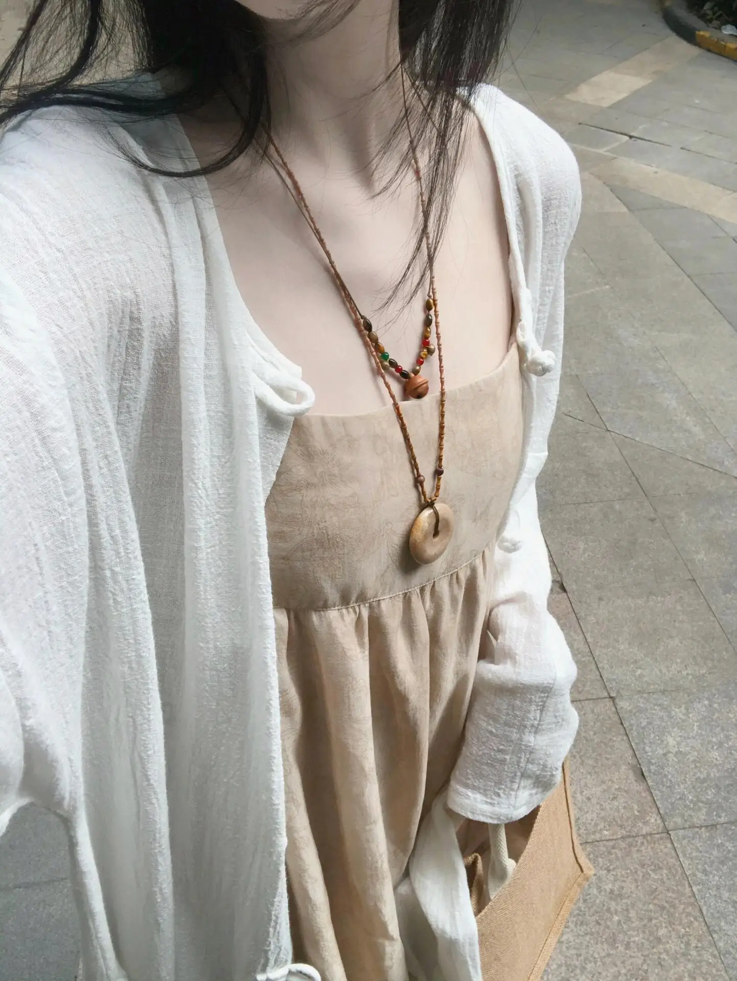 Fall Zen White Healing Cotton Linen Women's Modified Hanfu Zen Style Dress Set Dream Gathering Brand 2025 Autumn Collection