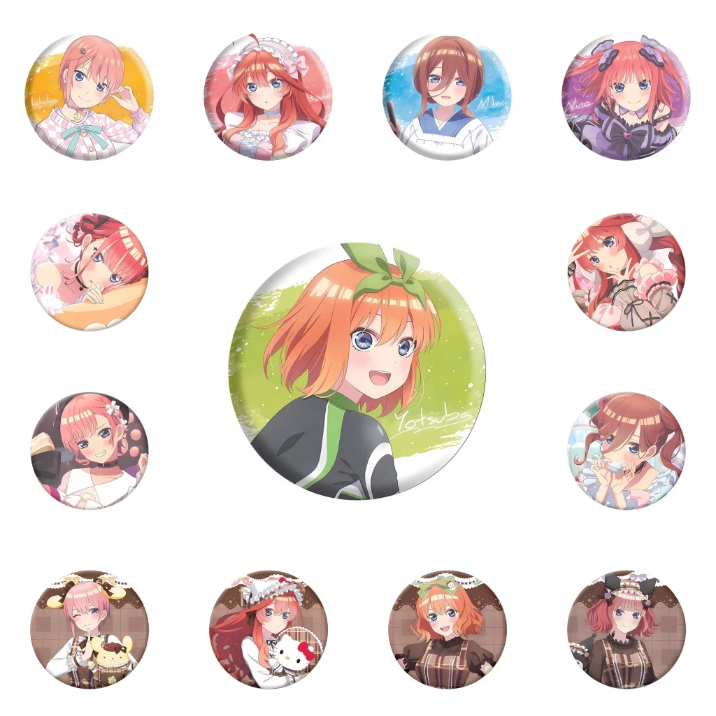 

58mm Anime The Quintessential Quintuplets Uesugi Fuutarou Raiha Nakano Ichika Cosplay COSTUME Badge Pin SPTE Tinplate Brooch﻿