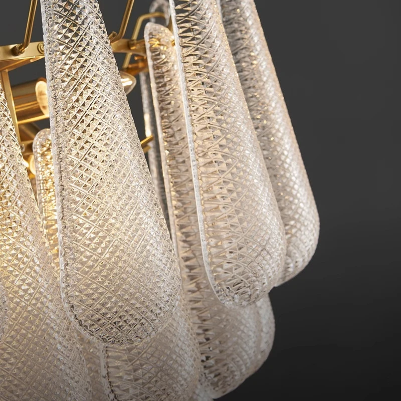 

Роскошный золотой подвесной светильник с плафонами из стекла, светодиодный, с регулировкой яркости, винтажный, 2026 года, для гостиной, виллы, дуплекса