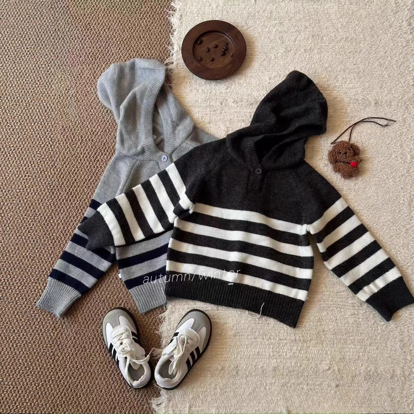 

2-7years oldChildren's sweater, striped hooded 2025 autumn and winter