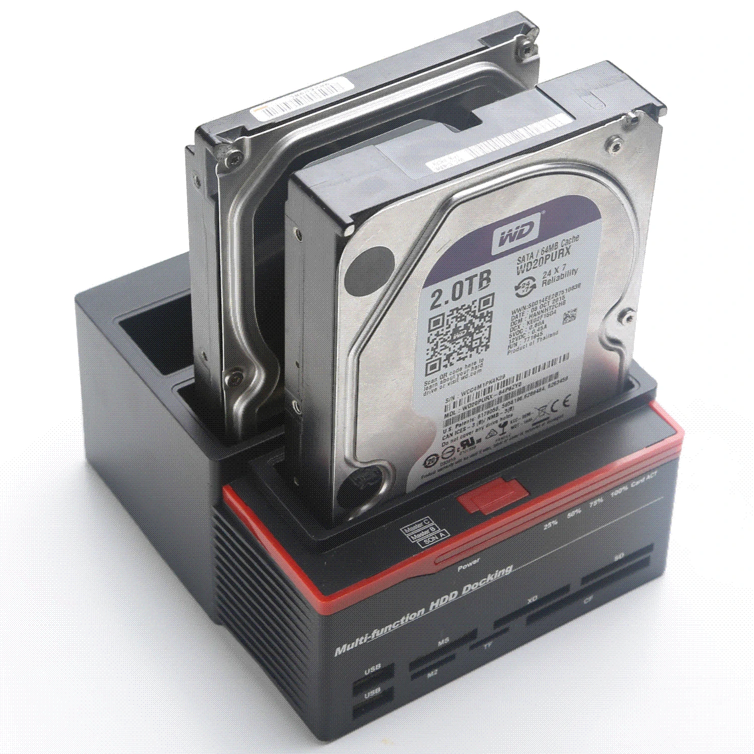 

Док-станция для жестких дисков 2,5/3,5 ", USB 2,0, MS/M2/XD/CF/SD/TF