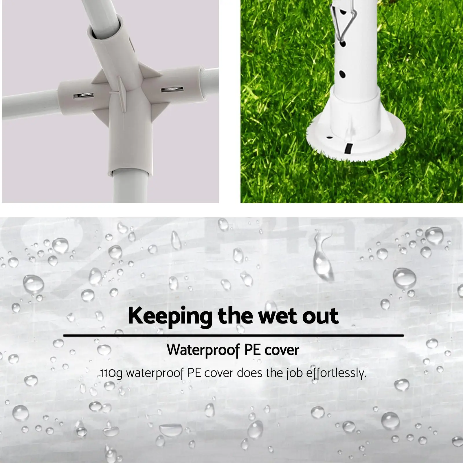 Waterproof Heavy Duty White Canopy Tent Without Sidewalls, Outdoor Gazebo Shelter, Wedding Party Tent for Backyard Patio, Garden, BBQ and Outdoor Events view 4