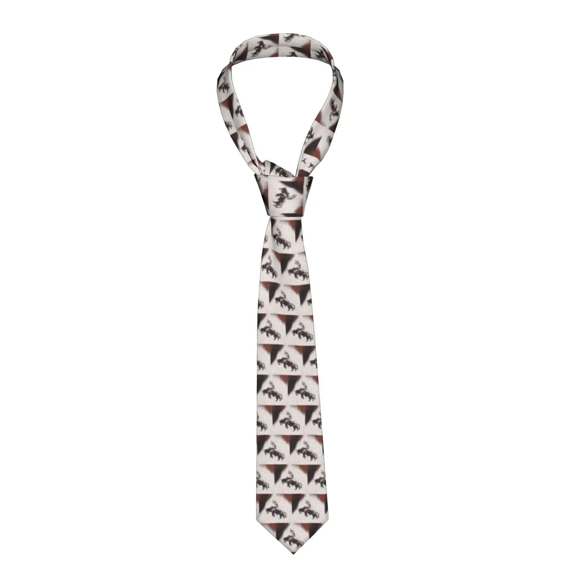 Custom Western Cowboy Rodeo Bull Riding Cowhide Tie Mens Formal Silk Cow Texture Necktie for Party