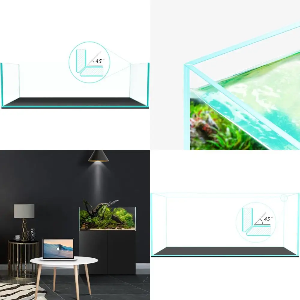 

Fzone 9Gal Sharrow Rimless Low Iron Fish Tank with Nova Clear Ultra-White 45° Mitered Edges Translucent Glass Anata Series Aquar