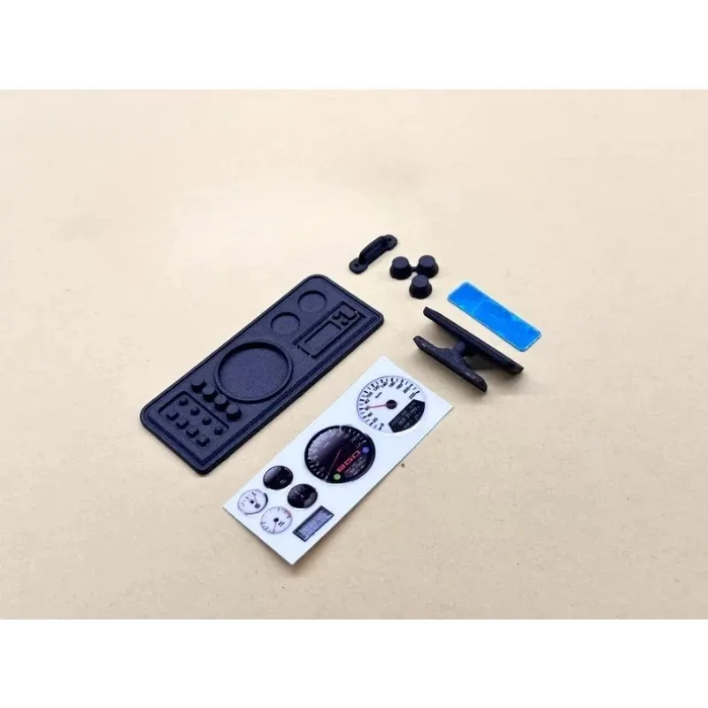Nylon Instrument Panel, Hood Stone Guard Cloth, Metal Front Grille for AXIAL SCX10 III Jeep CJ-7 1/10 RC Crawler Decoration Part