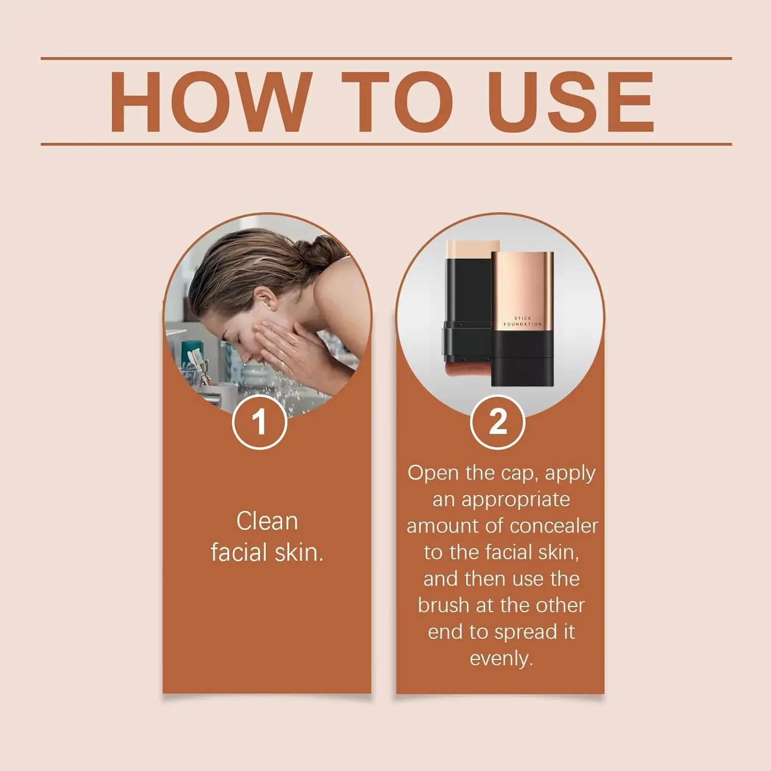 Korektor i podkład w sztyfcie 2 w 1 - wodoodporny, odporny na pot, pełne krycie |   Długotrwały matowy efekt na cały dzień |   Codzienne i specjalne