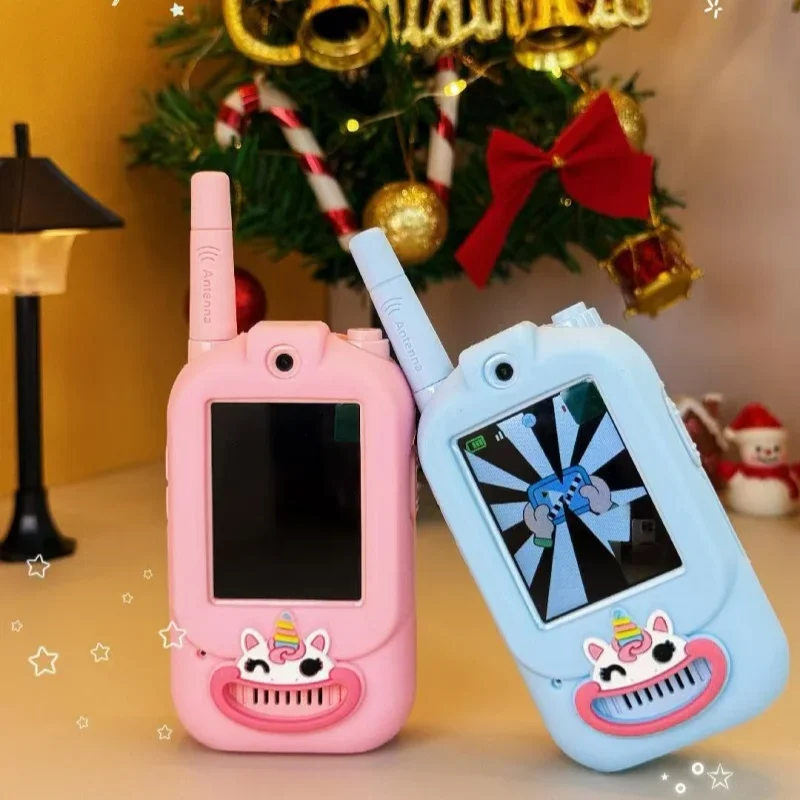 2 Pack Type-C Charge Video Walkie Talkies For Kids Toddler Toys For Indoor Camping Travel Birthday Gfits For Kids Ages 3-12